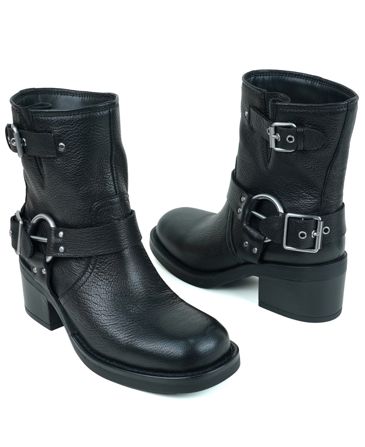 Kenneth Cole New York Apxjul24 Womens Buckle Leather Chelsea Boots In Black