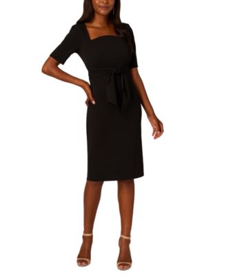 Adrianna Papell - Women's Tie-Waist Short-Sleeve Sheath Dress