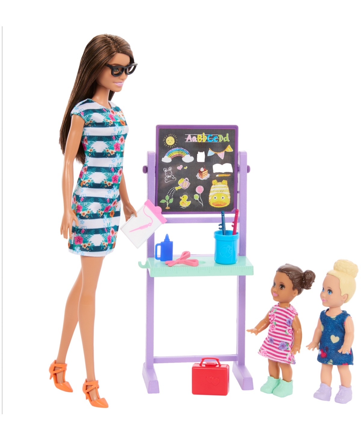 BARBIE I LOVE SCHOOL CLASSROOM PLAYSET WITH 1 FASHION DOLL, 2 SMALL DOLLS 20+ ACCESSORIES 