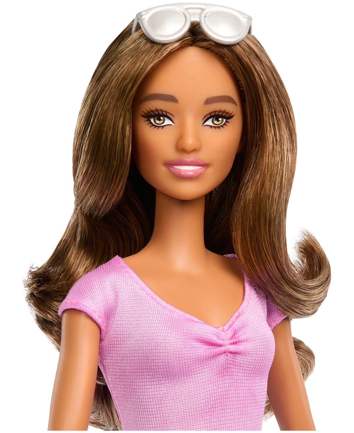 Shop Barbie Fashionistas Doll Brown Hair & Eyes-blind Doll With Cane And Sunglasses In Multi-color