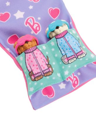 Doll Puppy Slumber Party Playset with 2 Toy Dog Figures, 10+ Accessories, Color-Change