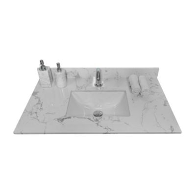 37 Inch Bathroom Vanity Top Stone Carrara New Style Tops With Rectangle Undermount