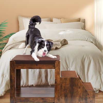 Multi-Level Pet Bed with Removable Step and Cushion