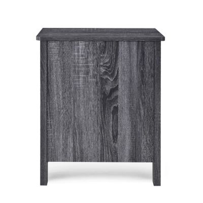 Minimalist Wood-Finish Nightstand with Convenient Storage