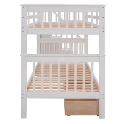 Streamdale Stairway Twin-Over-Twin Bunk Bed With Three Drawers For Bedroom, Dorm