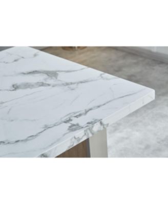 Elegant Walnut MDF Dining Table for 6-8