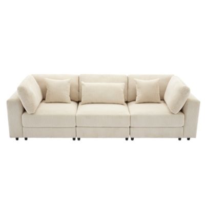 Corduroy Sofa with Ample Armrests (36.25"W)