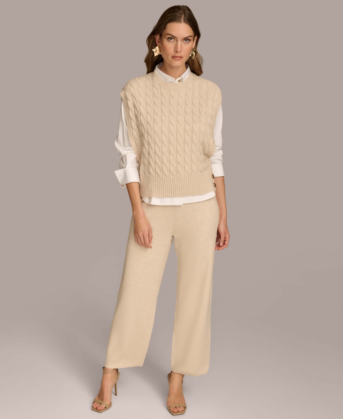 Donna Karan New York Women's Cable-Knit Sweater Vest