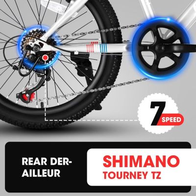 20" Kids' Mountain Bike, 7-Speed, Disc Brake, Suspension