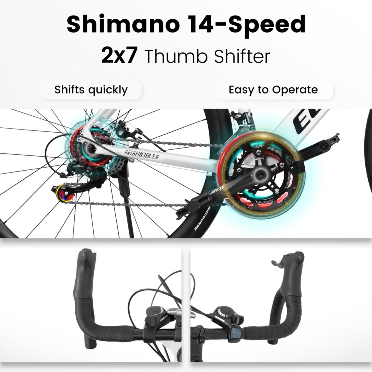 Streamdale Furniture Aluminum Road Bike with Suspension Fork and Disc Brakes