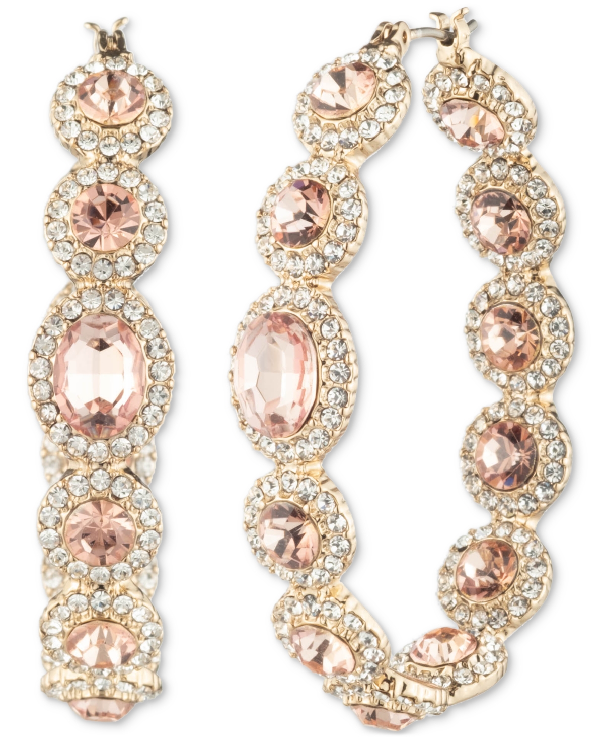 Givenchy Stone & Crystal Halo In & Out Medium Hoop Earrings, 1