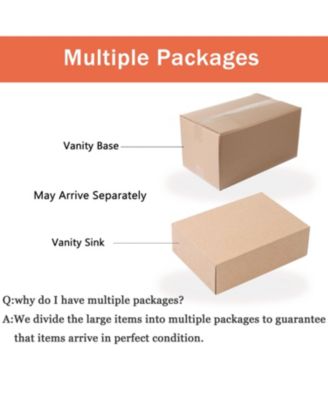 Streamdale 30" Wood Grain Vanity with Black Ceramic Sink & Soft-Close Drawers