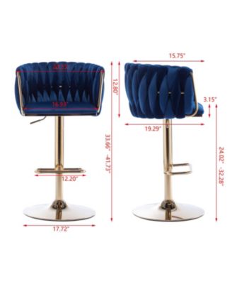 Adjustable Height Bar Stools with Chrome Accents