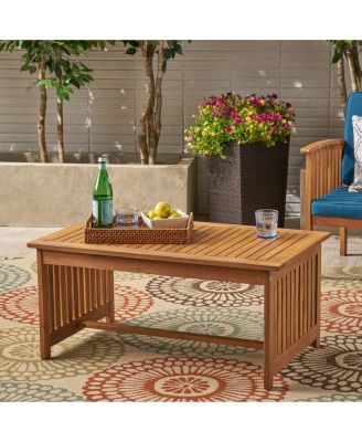 Streamdale Acacia Wood Coffee Table with Brown Patina Finish