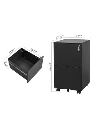 Simplie Fun Steel Mobile File Cabinet with Lock & Anti-tilt Wheels