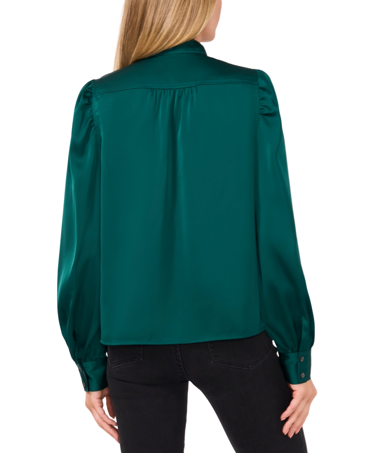 CeCe Women's Stand-Collar Long-Sleeve Blouse