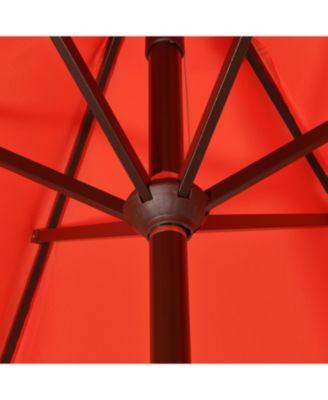 9ft Tassel Market Patio Umbrella Auto-Tilt, Crank, Wind Vent UV Protection