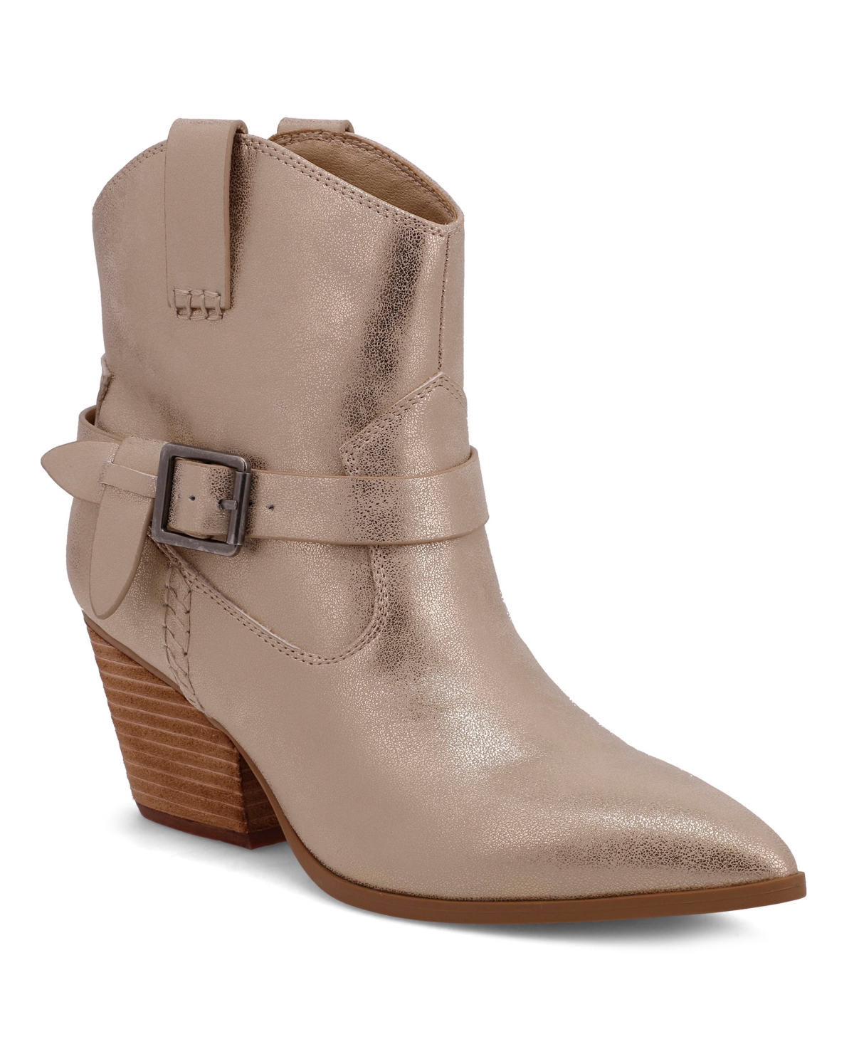 Women's Clement Stacked Heel Western Prairie Booties - Sand