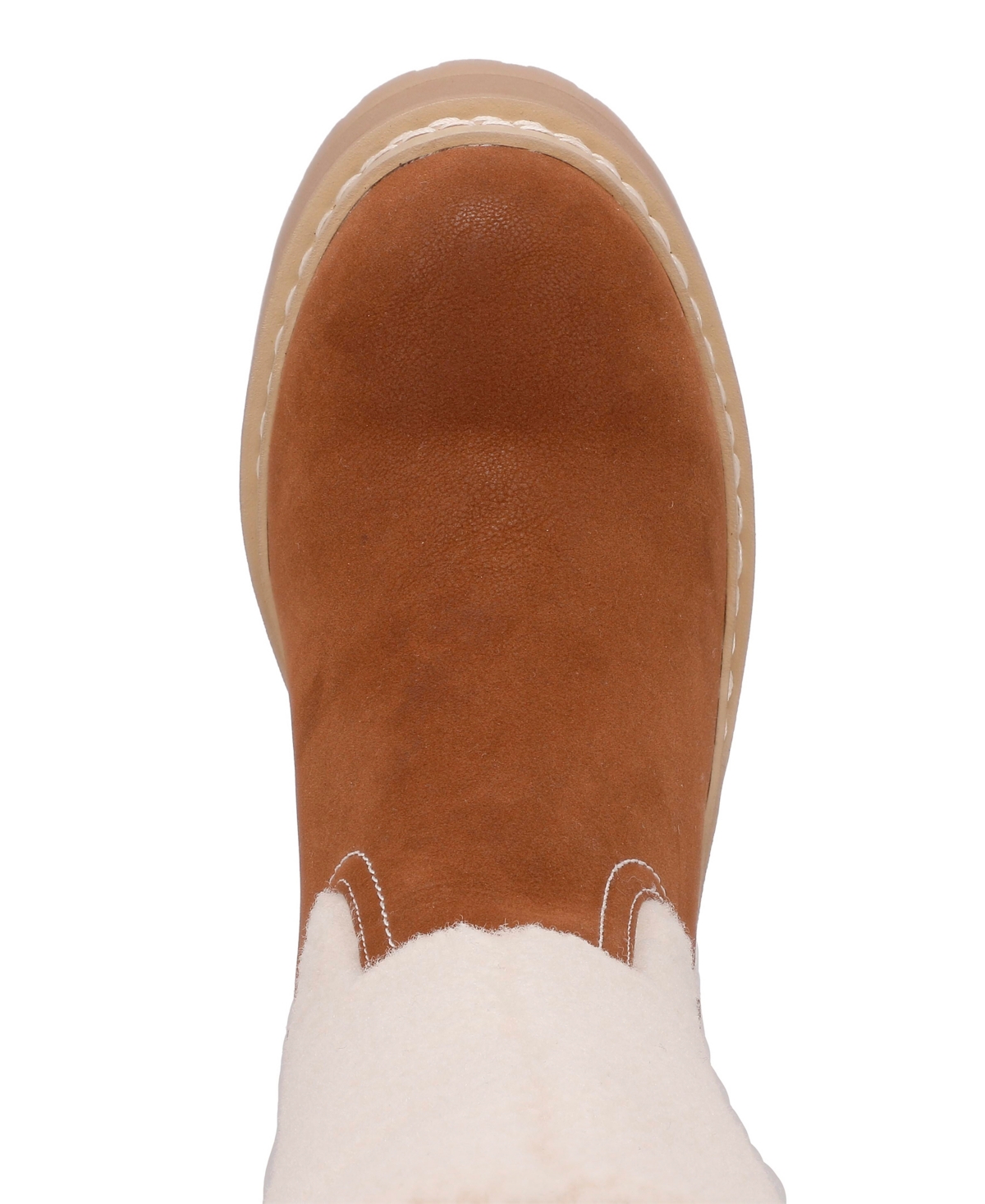 Mia Teirson Womens Block Heel Faux Fur Knee-high Boots In Cognac