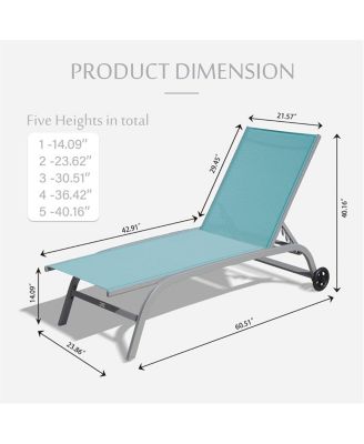 Streamdale Turquoise Blue Outdoor Chaise Lounge Set