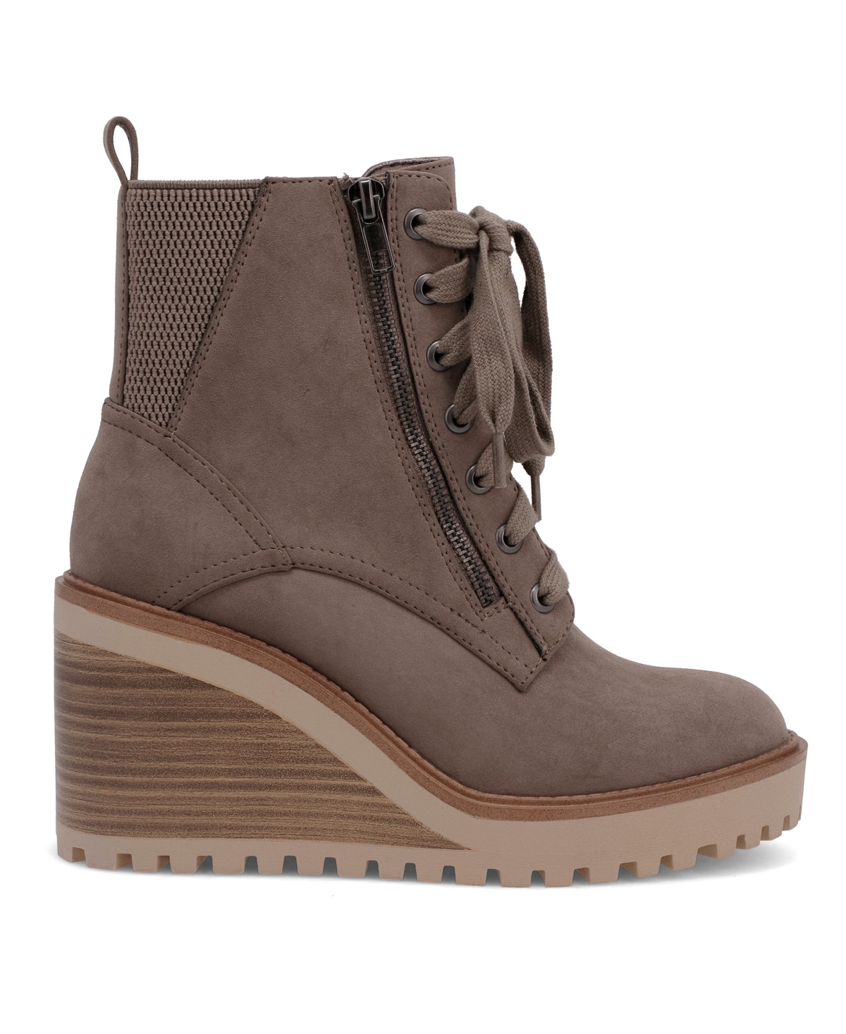 Mia Women's Cyan Lace Up Combat Wedge Booties