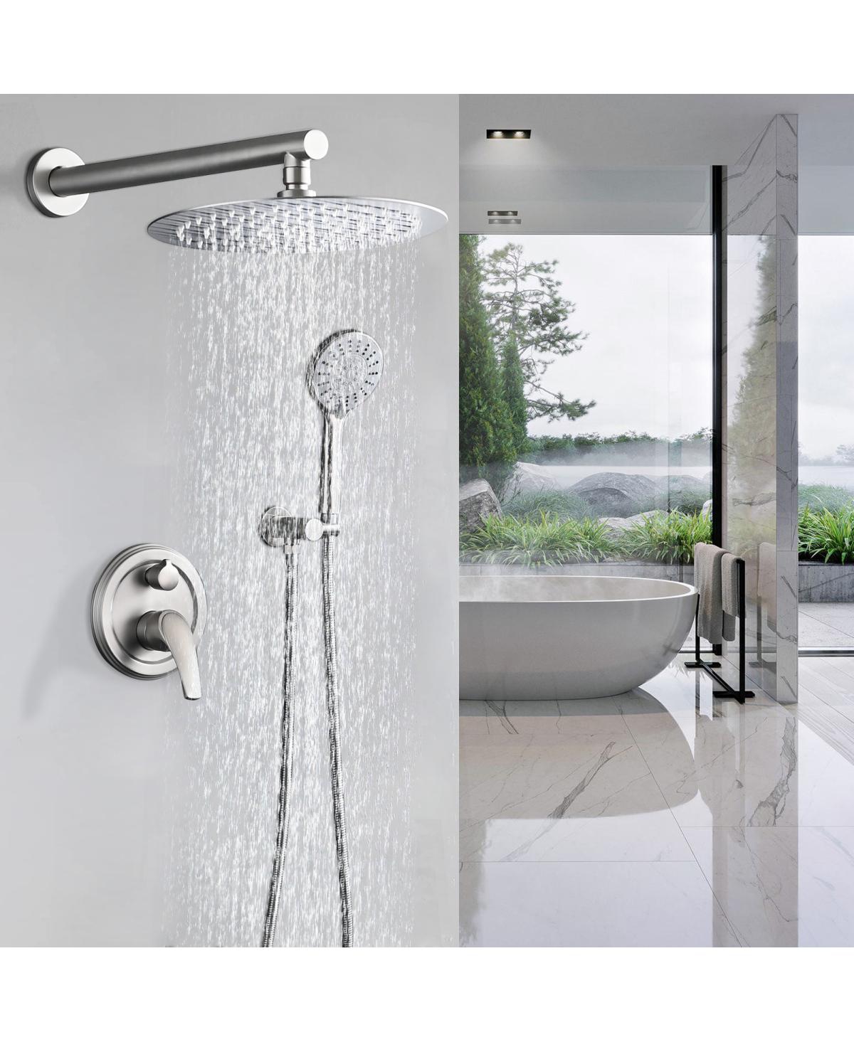 Streamdale Furniture High Pressure Wall Mounted Shower With 5-Function Handheld Shower Head