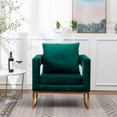 Streamdale Contemporary Upholstered Accent Arm Chair, Green