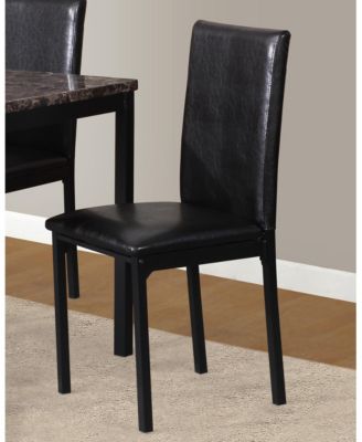 Faux Leather Seat Metal Frame Dining Chairs, Set of 4