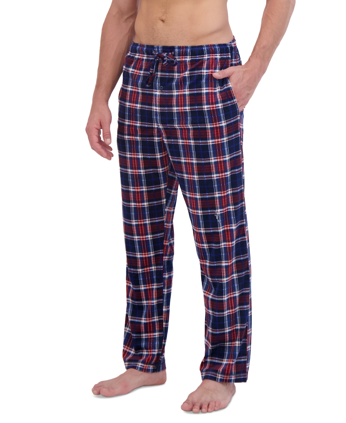 Men's Ultra Soft Plaid Brushed Fleece Pajama Pants - Red/blue Plaid