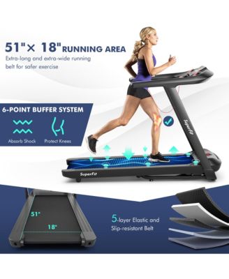 4.75HP Folding Treadmill w/Preset Programs Touch Screen Voice