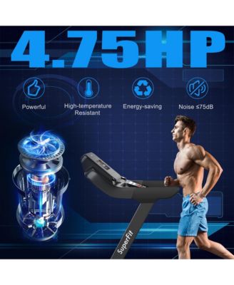 4.75HP Electric Folding Treadmill W/APP Auto Incline Preset Programs Speakers