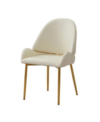 Streamdale Dining Chair With PU Leather Color Metal Legs (Set Of 2)