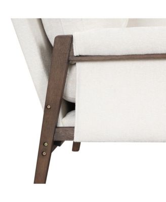 Mid-Century Modern Velvet Accent Armchair, White