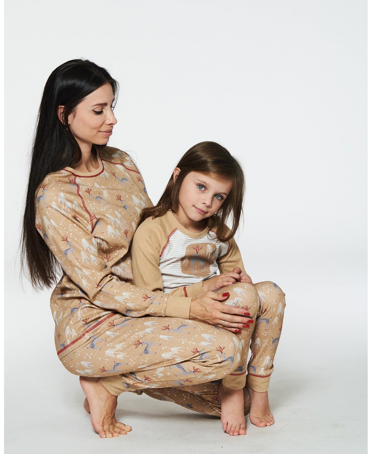 Deux par Deux Women's Adult Two Piece Family Christmas Pajama Set - Adult
