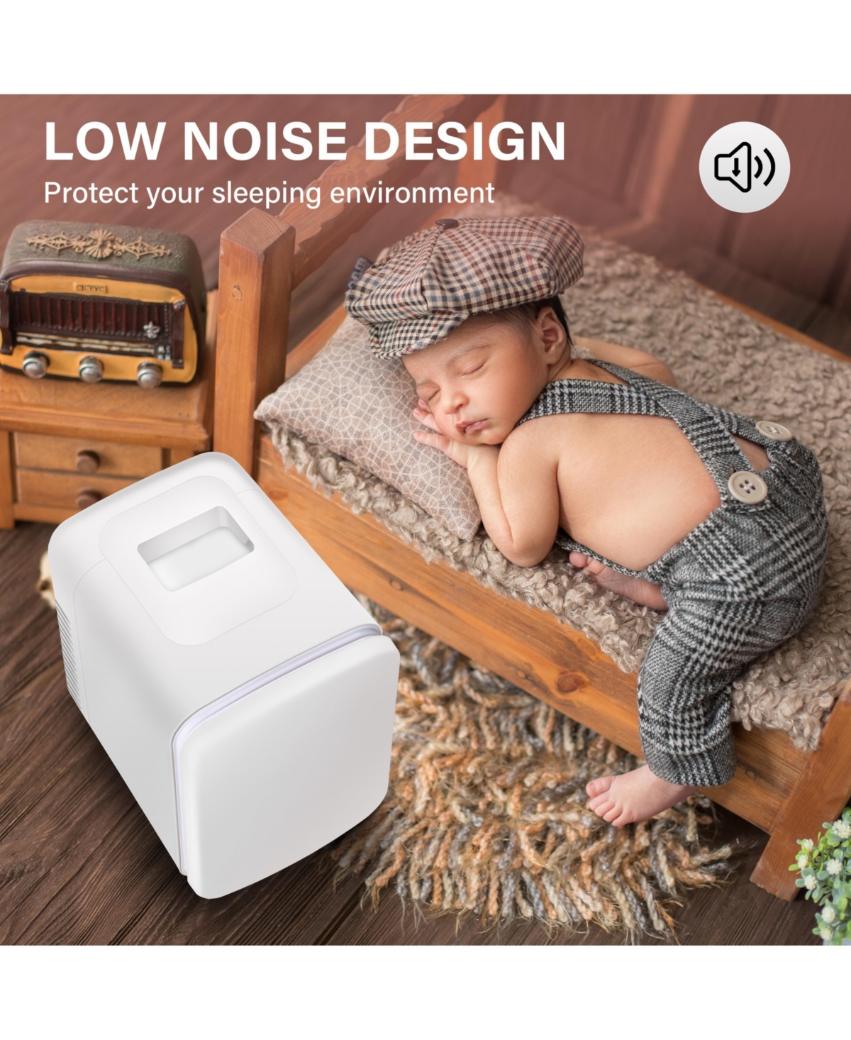 Streamdale Furniture 4-Liter Portable Mini Fridge/Warmer Cools or Heats with Quiet Operation