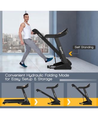 3.75HP Electric Folding Treadmill W/Auto Incline 12 Program APP Control