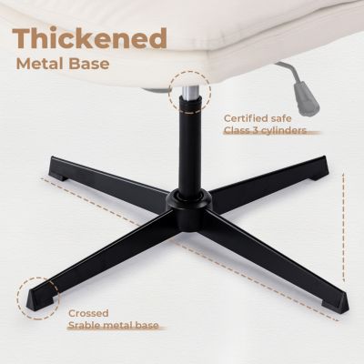 Streamdale Large Size Armless Home Office Desk Chair Vanity Chair No Wheels