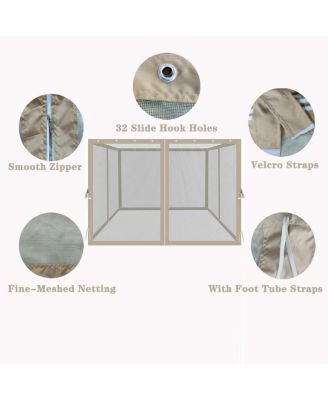 Streamdale 10x10 ft Gazebo Mosquito Netting with Zippers