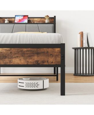 Streamdale Twin Size Bed Frame with Storage Headboard