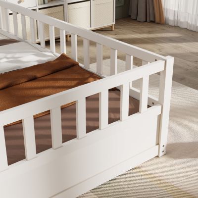 Montessori Twin Floor Bed with Safety Barrier