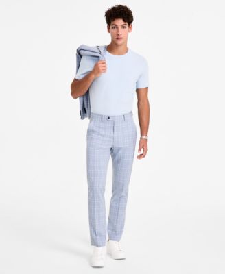 Men's Slim-Fit Plaid Suit Pants, Created for Macy's