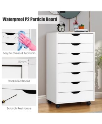 7-Drawer Chest Storage Dresser Floor Cabinet Organizer with Wheels