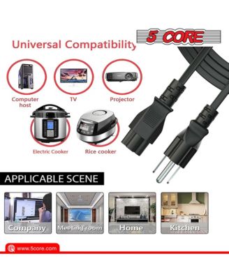 AC Power Cord 10Ft 3 Prong Extension Adapter 16AWG 125V 13A US Polarized Male- Female - 2PCS