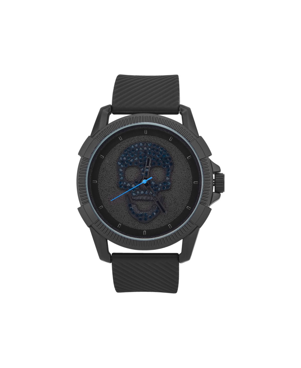 Men's Black Silicone Strap Analog Watch 48mm - Black/Navy