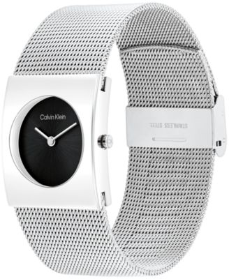 Women's Pulse Silver Stainless Steel Mesh Watch 26.40mm