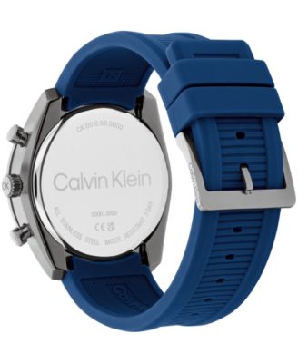 Men's Flex Blue Silicone Strap Watch 45mm