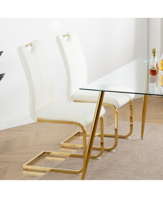  Faux Leather Padded Dining Chairs Set