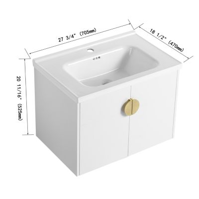 28 Inch Soft Close Doors Bathroom Vanity With Sink, For Small Bathroom