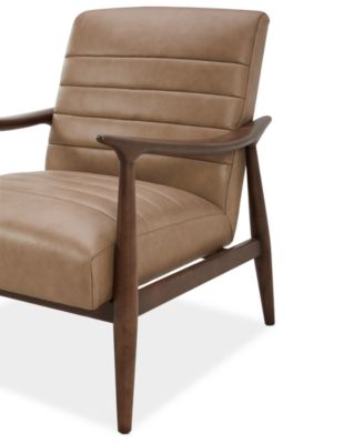 Elif Leather Accent Chair, Created for Macy's