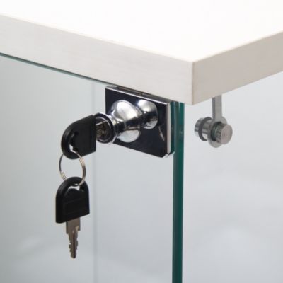 White Glass Display Cabinet with 3 Shelves